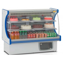 VITRINA EXHIBIDOR 1,75M REFRIGERADA TAPA EN CHAPA BLANCA