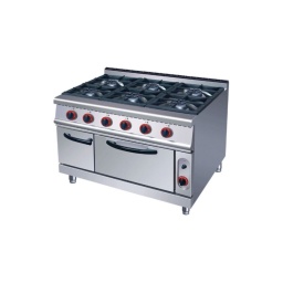 COCINA LUNDAR 6 HORNALLAS Y HORNO A GAS (0.75 X 0.55 UTIL)