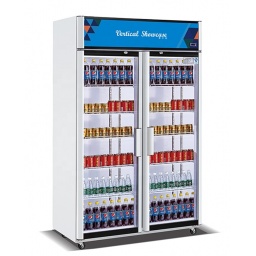 EXPOSITOR VERTICAL 2 PUERTAS COMERCIAL 320W 800 LT