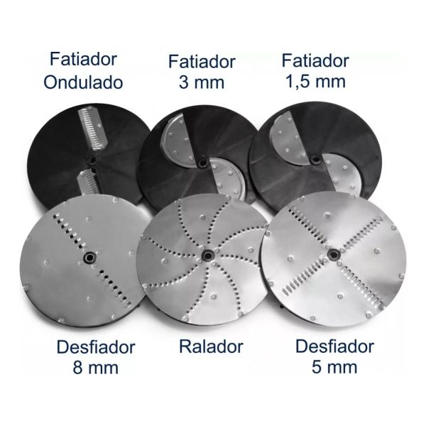 Procesador De Legumbres Metvisa En Acero Inox Y 6 Discos - Imagen 2