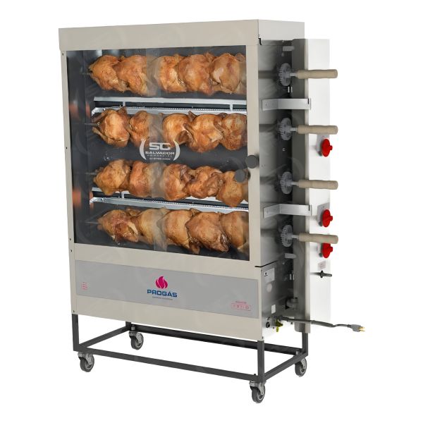 Asador De Pollo Tubular Industrial A Gas, 4 Brochetas Progas