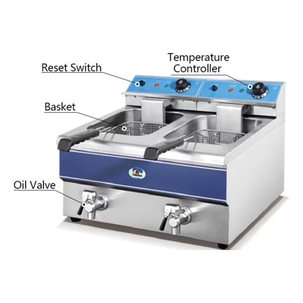 Freidora Fritador Unique Comercial 12+12 Lt Llave P Desagüe - Imagen 3