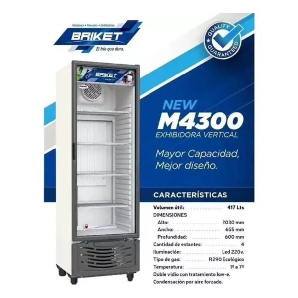 Vitrina Expositor Vertical Briket Argentina 417 Lts. - Imagen 3