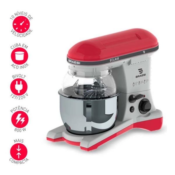 Batidora Planetaria Braesi Eclair Bp-500 10 Velocidades 800w - Imagen 2