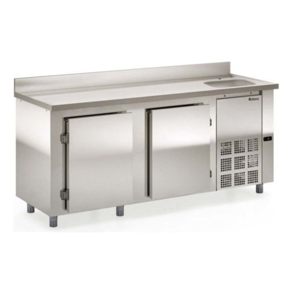 Bajo Mostrador Acero Inox Con Pileta Gelopar 2 Mt Gbfe-200cd