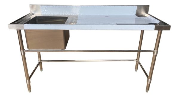Mesa Mesada De Trabajo 1,50m 1 Pileta Acero Inox - Imagen 2