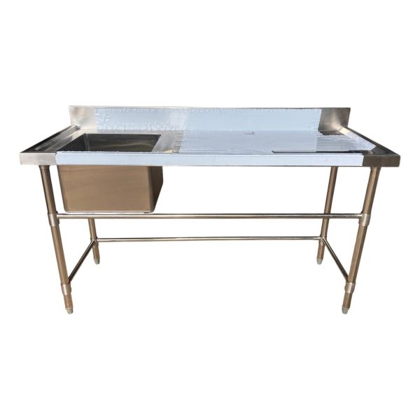 Mesa Mesada De Trabajo 1,50m 1 Pileta Acero Inox - Imagen 2