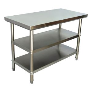 Mesada De Trabajo Con 2 Estantes 1.2 X 0.6 Mt Reforzada