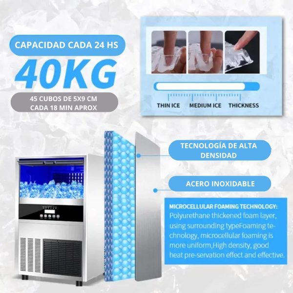Maquina Comercial Fabrica Para Hacer Hielo 40 Kg Unique - Imagen 2