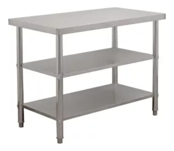 Mesada De Trabajo 2 Estantes 1 X 0.7 Mt Reforzada Unique - Imagen 2
