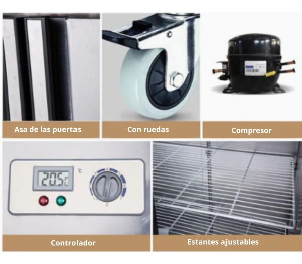 Heladera Comercial 2 Puertas Unique Ac Inoxidable - Imagen 3