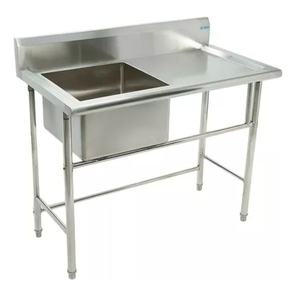 Mesa Mesada De Trabajo 1,50m 1 Pileta Acero Inox