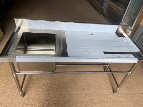 Mesa Mesada De Trabajo 1,50m 1 Pileta Acero Inox - Imagen 3