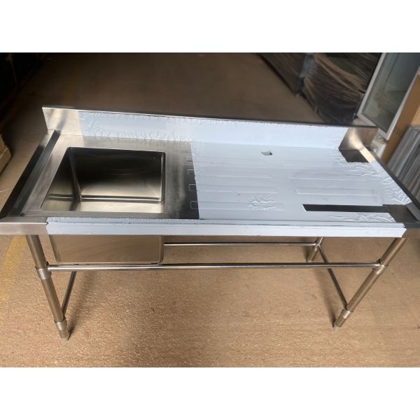 Mesa Mesada De Trabajo 1,50m 1 Pileta Acero Inox - Imagen 3