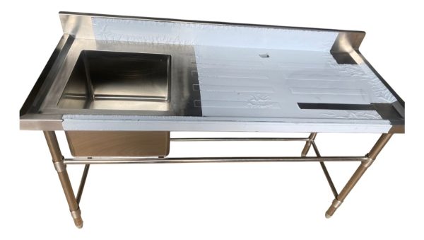 Mesa Mesada De Trabajo 1,50m 1 Pileta Acero Inox - Imagen 4
