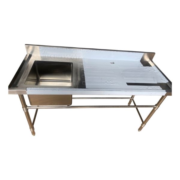 Mesa Mesada De Trabajo 1,50m 1 Pileta Acero Inox - Imagen 4