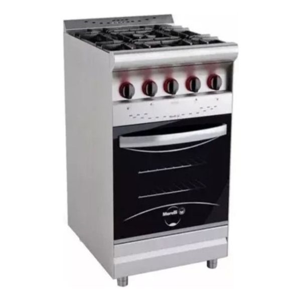 Cocina 4 Hornallas Horno Puerta De Vidrio Morelli Cheff 600 - Imagen 3