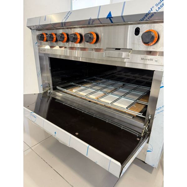 Cocina Ind 4 Hor + Plancha Y Horno Piso De Piedra Morelli - Imagen 3