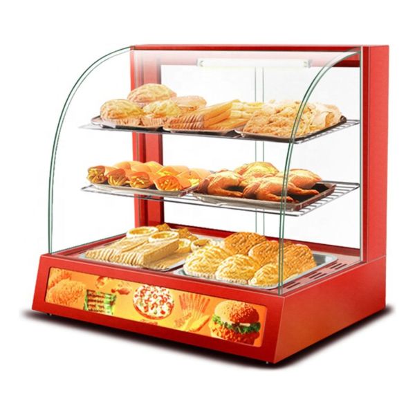 Vitrina Sobre Mostrador Calor Comercial Vidrio Curvo Unique - Imagen 2