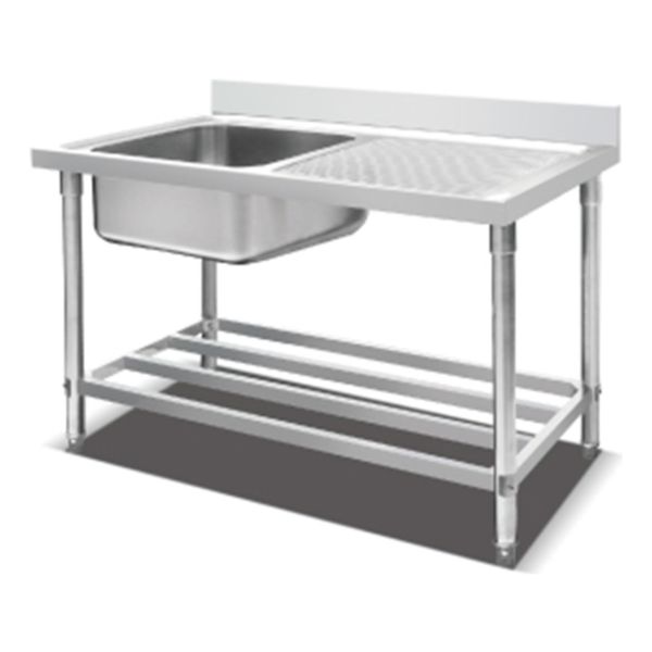 Mesada De Trabajo 1,50 X 0.7 M 1 Pileta Acero Inox Unique