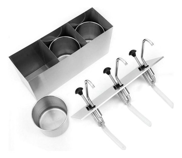Dispensador De Salsas Condimentos Triple Acero Unique - Imagen 2