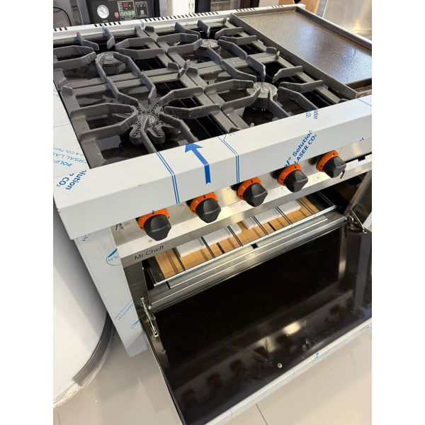 Cocina Ind 4 Hor + Plancha Y Horno Piso De Piedra Morelli - Imagen 2