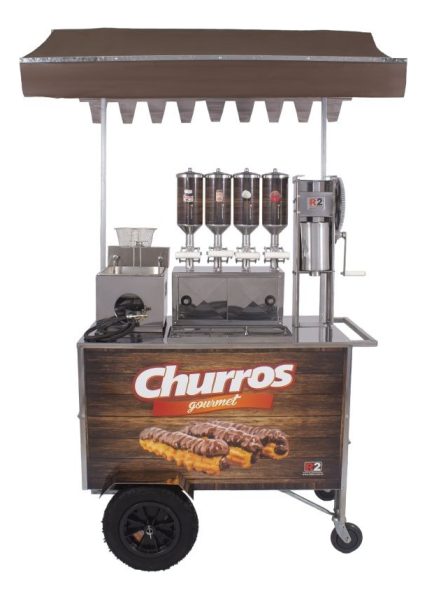 Carro Completo Para Venta De Churros R2 4 Maquinas Marrón - Imagen 3