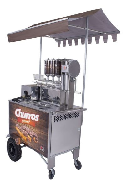 Carro Completo Para Venta De Churros R2 4 Maquinas Marrón - Imagen 4