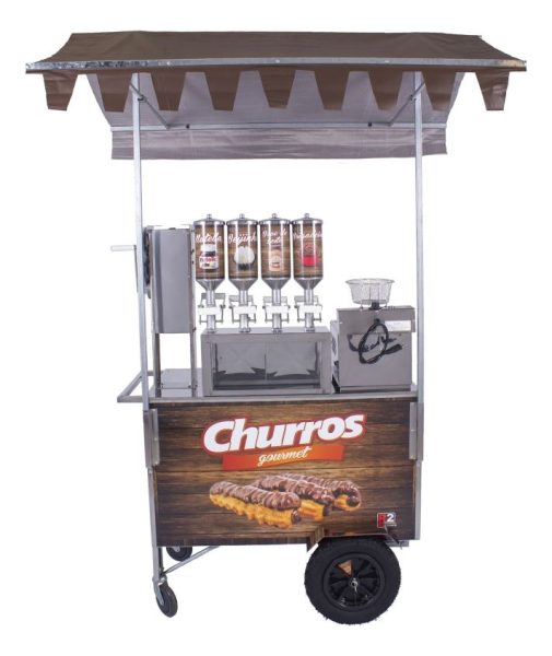 Carro Completo Para Venta De Churros R2 4 Maquinas Marrón - Imagen 2