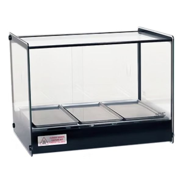 Vitrina Sobre Mostrador Calor Vidrio Recto 3 Bandej C/h Tita
