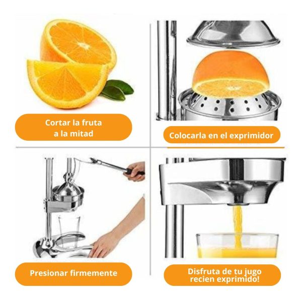 Exprimidor Manual Palanca Jugos Cítricos Naranja Unique - Imagen 3
