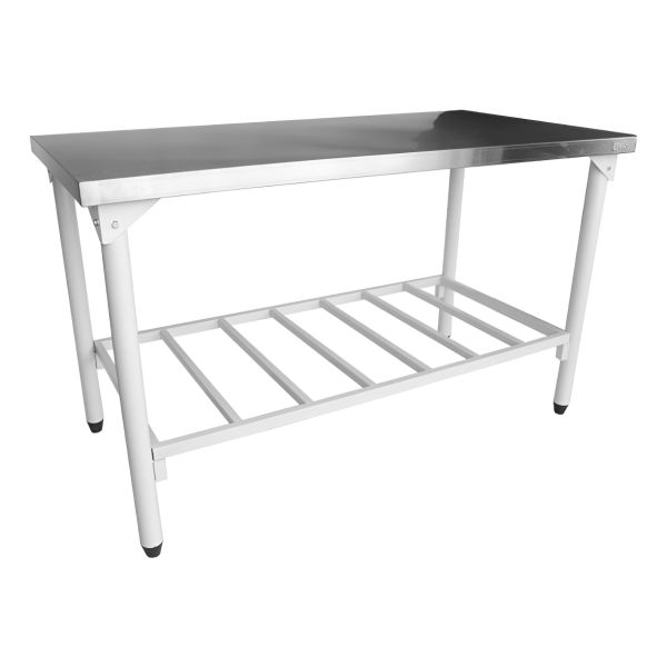 Mesada Acero Inox 140 X 70 Cm. Innal Con Estante Rejilla