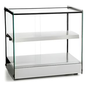 Vitrina Sobre Mostrador Calor Vidrio Recto 2 Estantes Tita