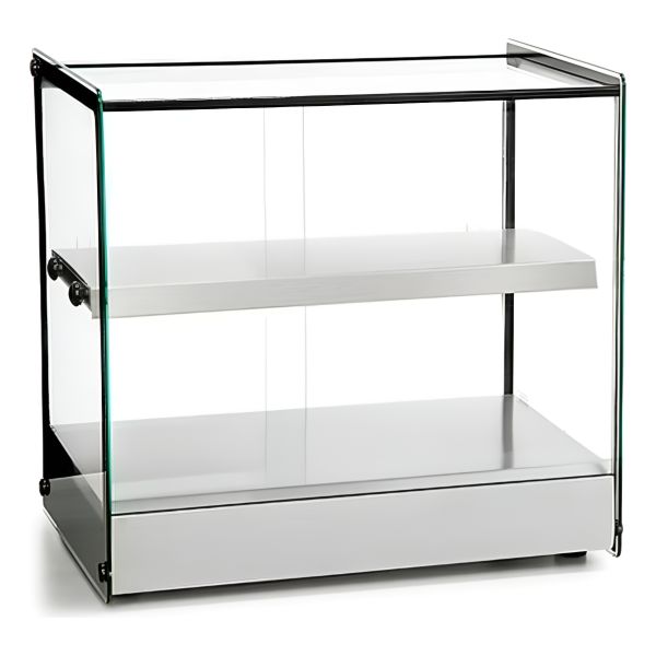 Vitrina Sobre Mostrador Calor Vidrio Recto 2 Estantes Tita