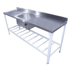 Mesada De Trabajo Acero Inox Con Pileta 190 X 55 Cm. Innal
