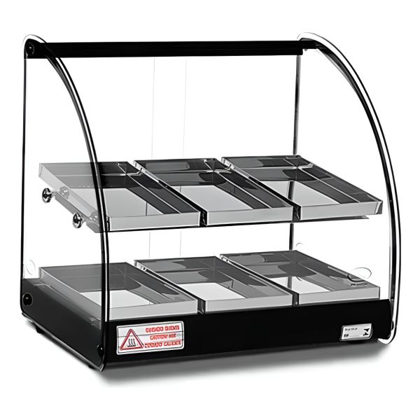 Vitrina Sobre Mostrador De Calor Tita 6 Band Con Humidificad