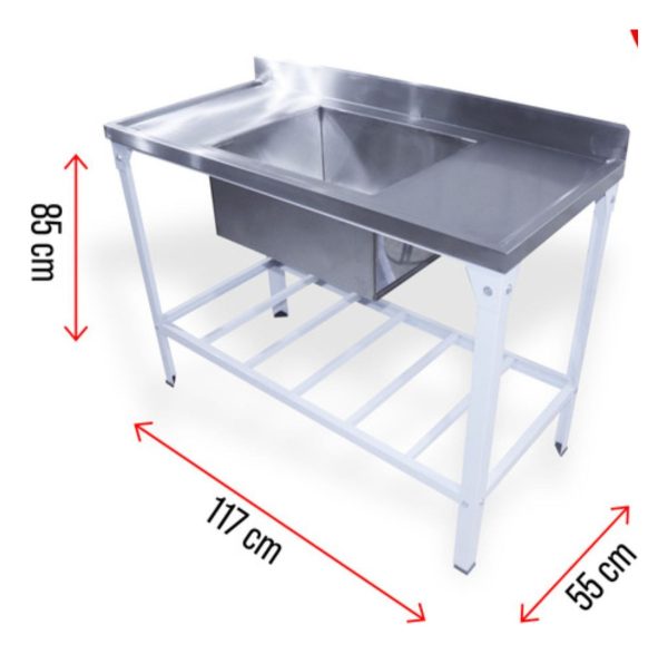 Mesada Acero Inox Con Pileta 117 X 55 Cm. Innal - Imagen 3