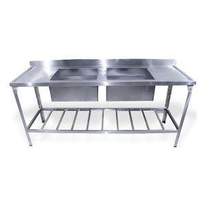 Mesada De Trabajo Acero Inox Doble Pileta 190 X 55 Cm Innal