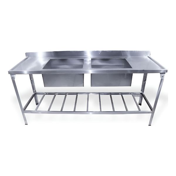 Mesada De Trabajo Acero Inox Doble Pileta 190 X 55 Cm Innal