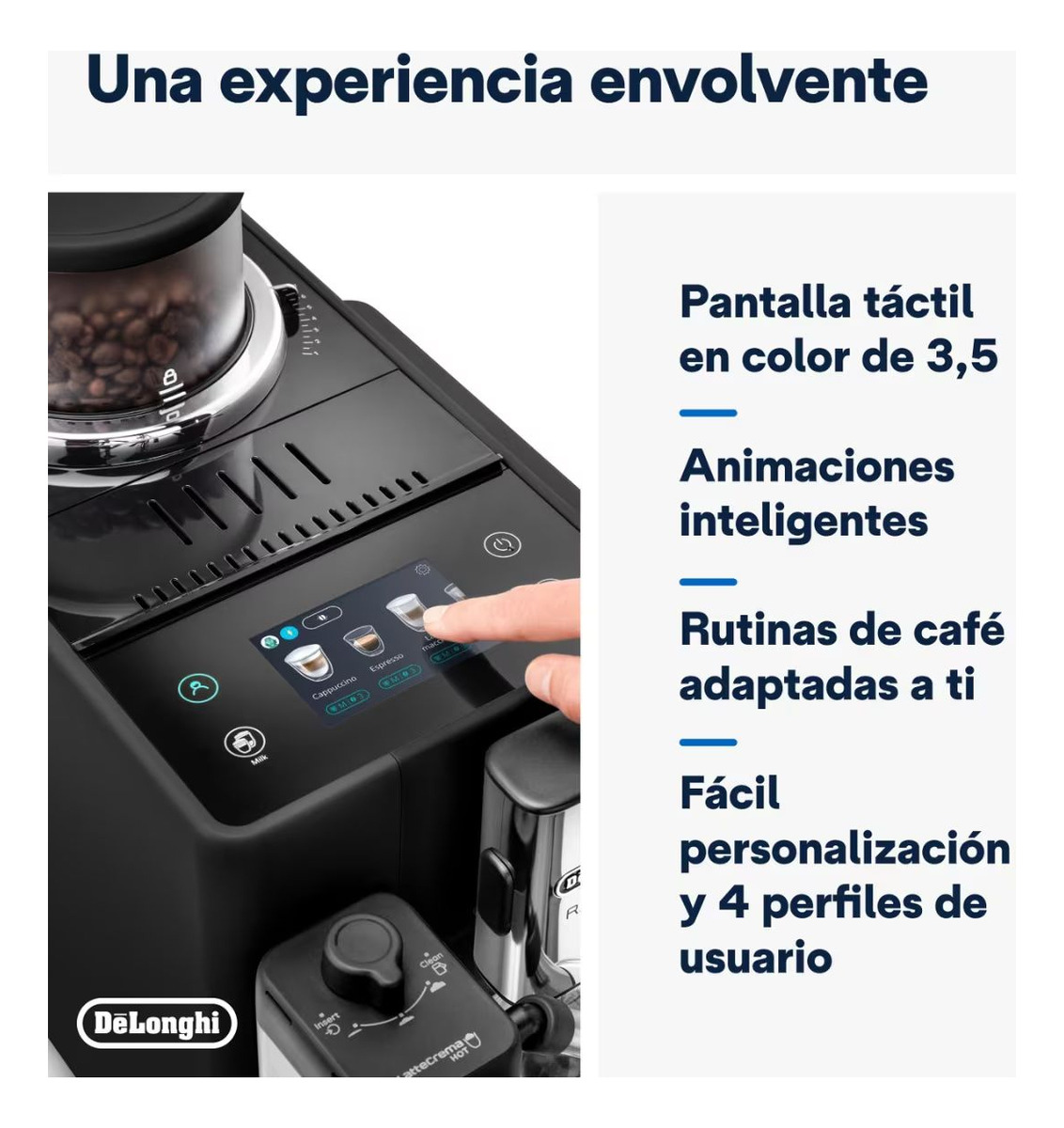 Cafetera Delonghi Rivelia Superautomática Color Negro - Imagen 2