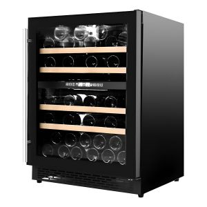 Cava Enfriador De Vino Dual 4 Estantes De Madera 49 Botellas