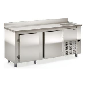 Bajo Mostrador Acero Inox Con Pileta Gelopar 2 Mt Gbfe-200cd