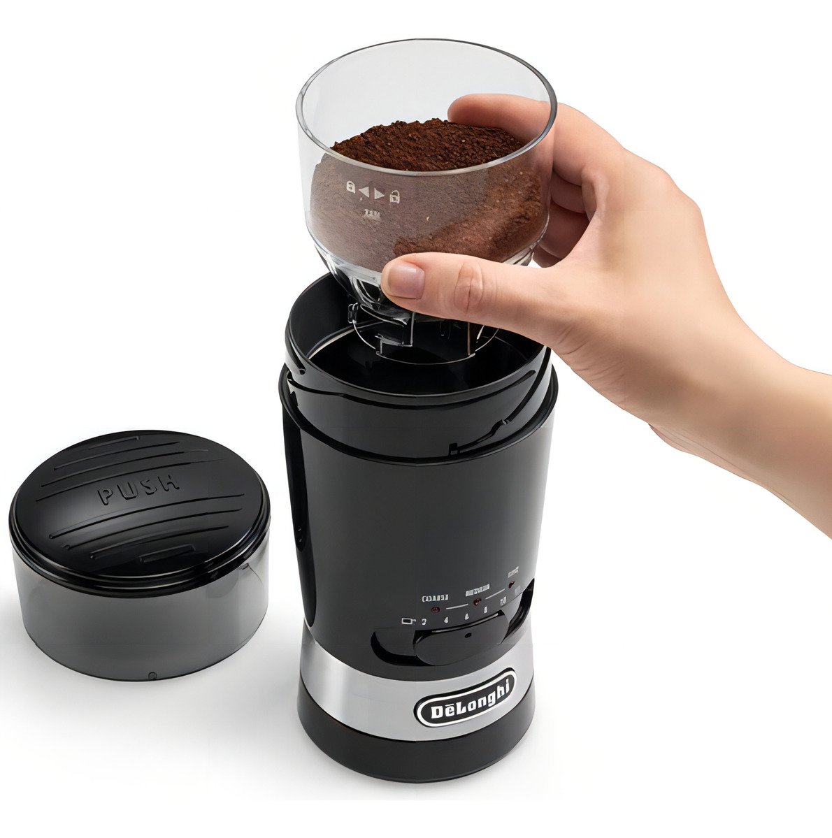 Molinillo De Cafe Delonghi Electrico 3 Ajustes 12 Tazas Dimm Color Negro - Imagen 2