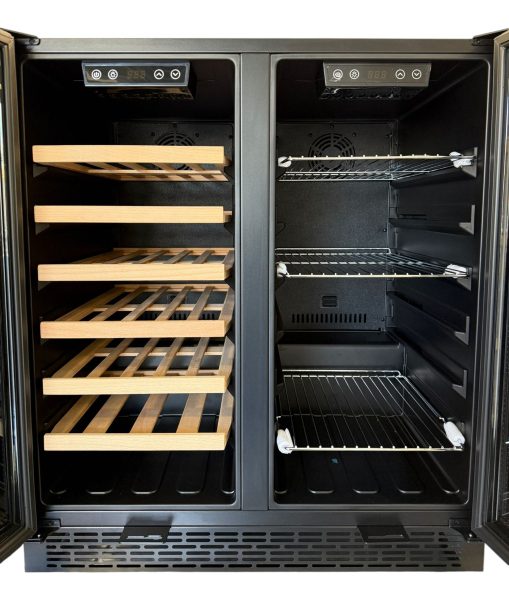 Cava Enfriador De Vino Dual Estantes De Madera 33 Botellas - Imagen 2