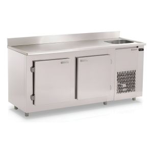 Bajo Mostrador Acero Inox 2 Puertas C Pileta Gelopar 1.9 M