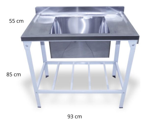 Mesada De Trabajo Acero Inox 93 X 55 Cm Con Pileta Innal - Imagen 3