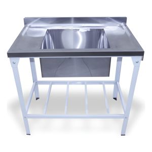 Mesada De Trabajo Acero Inox 93 X 55 Cm Con Pileta Innal