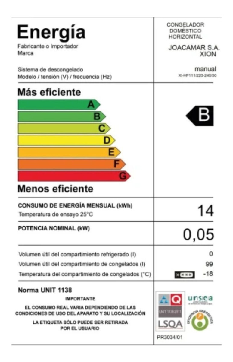 Freezer Horizontal Xion 100 Litros Xi-hf110 Color Blanco - Imagen 3