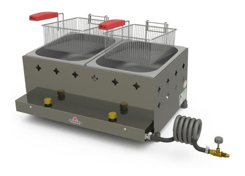 Freidora A Gas Rectangular Progas Pr-20g Gn, 2 Cestas