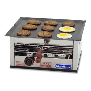 Carlitera Simple Tostadora Morelli Con Plancha A Gas Color Acero